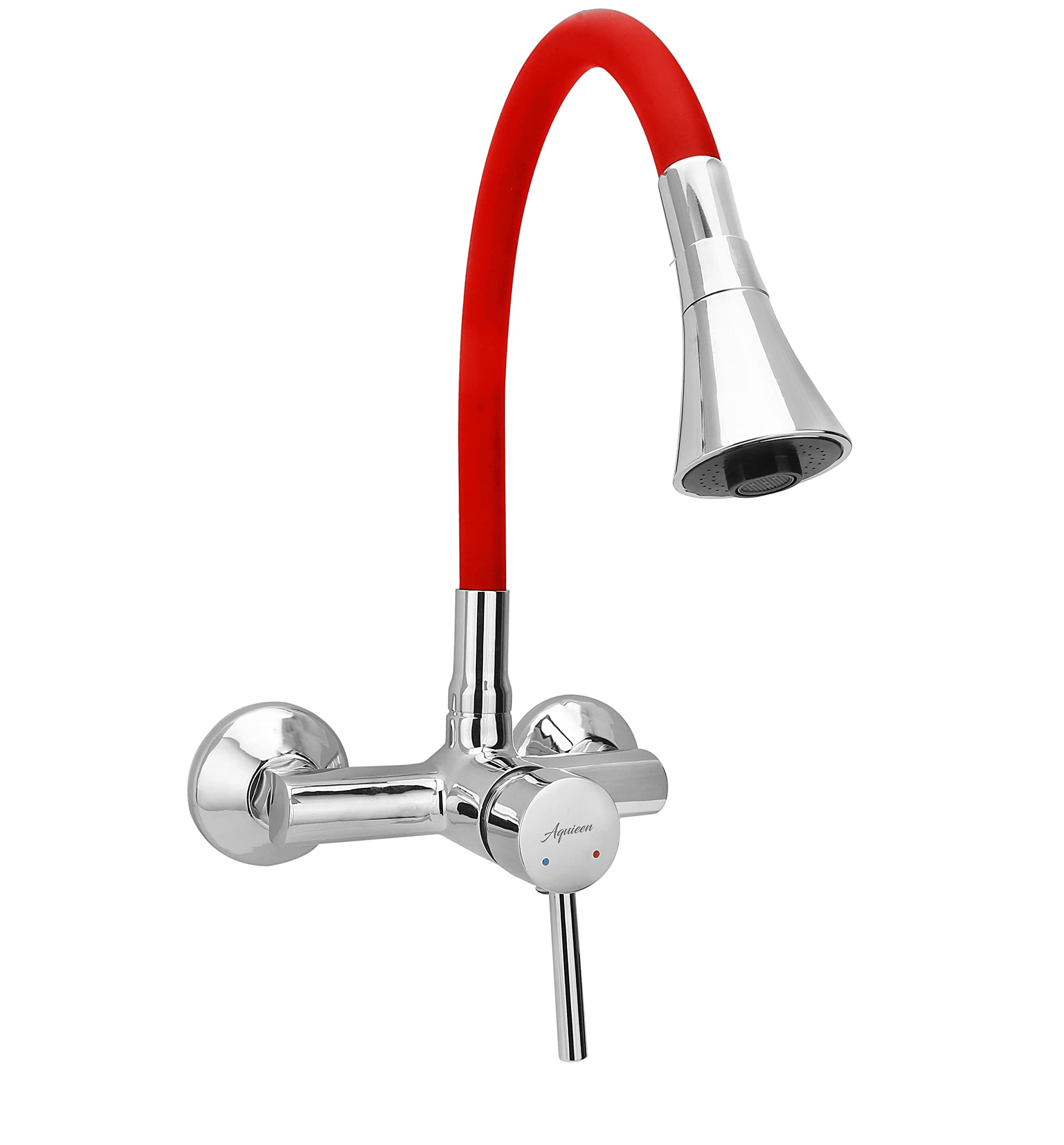 Aquieen Wall Mounted Single Lever Sink Mixer with provision for hot & cold water with flexible spout (Double Flow) (Red Chrome) (B09X8WMCGY) Amazon Price History, Amazon Price Tracker