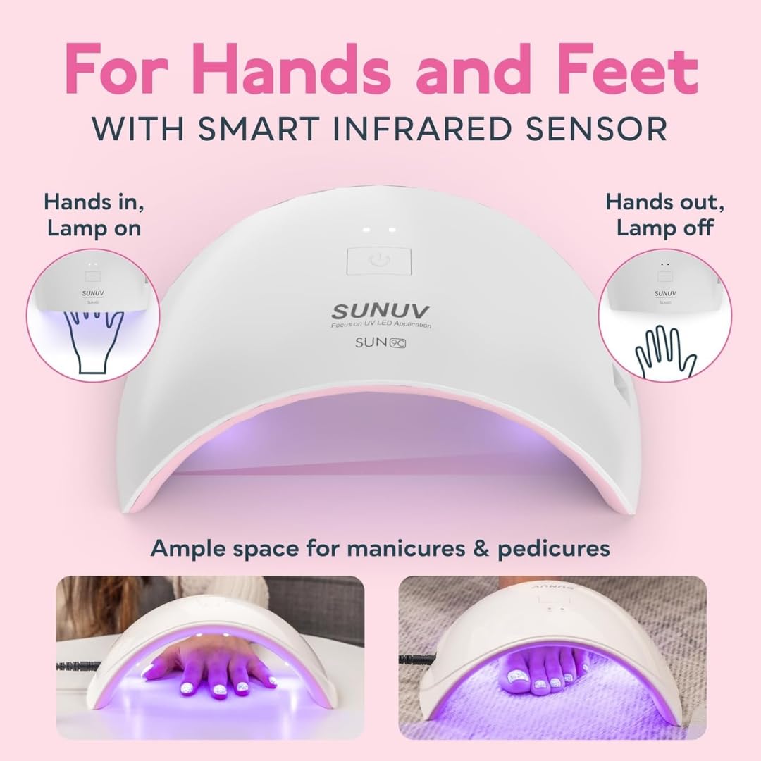 STARTIPS Gel Nail Polish UV Light Lamp Nail Dryer Machine And Nail Paint Dryer Machine For Nails Art White, uv light for resin art drying, all in 1 uv led drying machine. Sun 5 uv lamp - Image 3 thumbnail