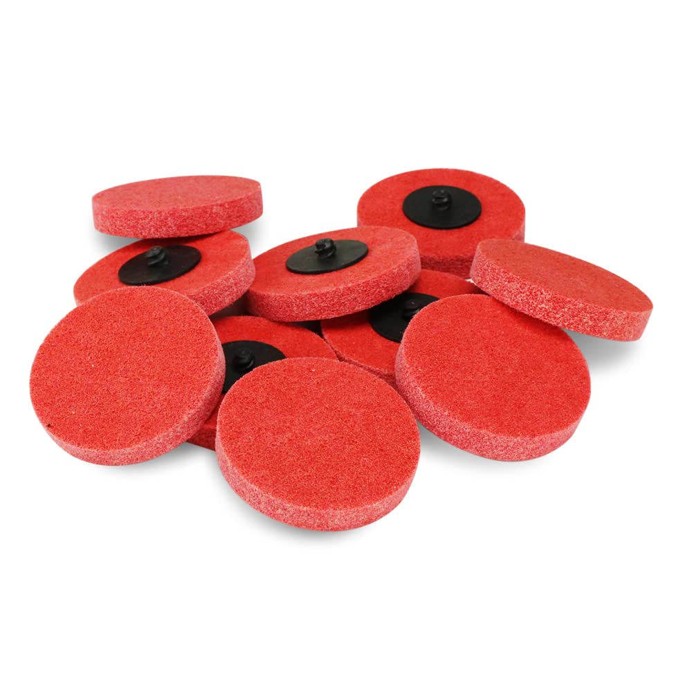BHA Discos de cambio rápido de preparación de superficies, 3 pulgadas, paquete de 10 (rojo fino)