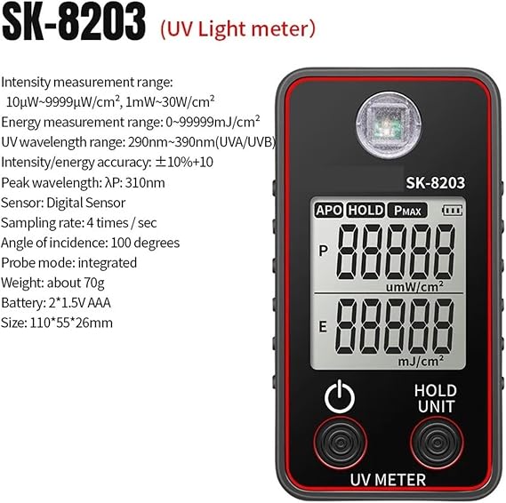 Digital UV Illuminometer Professional UV Tester Ultraviolet Meter UVB Measurement Portable Photometer Uveometro Detector