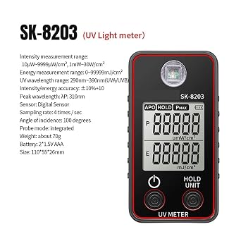 UV Tester, Digital UV Illuminometer Professional UV Tester Ultraviolet Meter UVB Measurement Portable Photometer Uveometro Detector,Portable Uv Power Meter