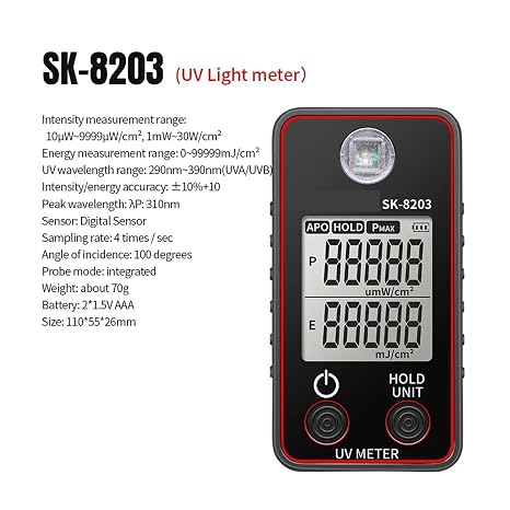 UV Tester, Digital UV Illuminometer Professional UV Tester Ultraviolet Meter UVB Measurement Portable Photometer Uveometro Detector,Portable Uv Power Meter