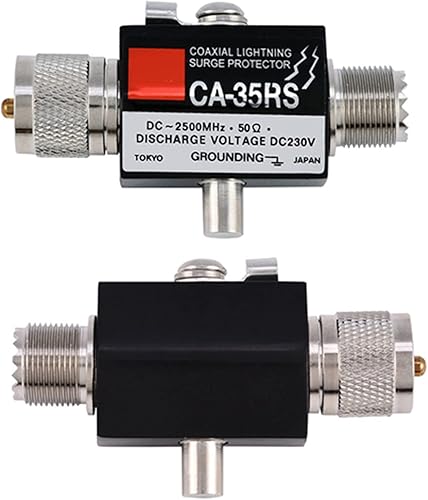 Miniatura 8 de Zerone Protector contra sobretensiones de rayos, protector de rayos coaxial CA-35RS, protector de sobretensiones de rayos coaxial, pararrayos macho