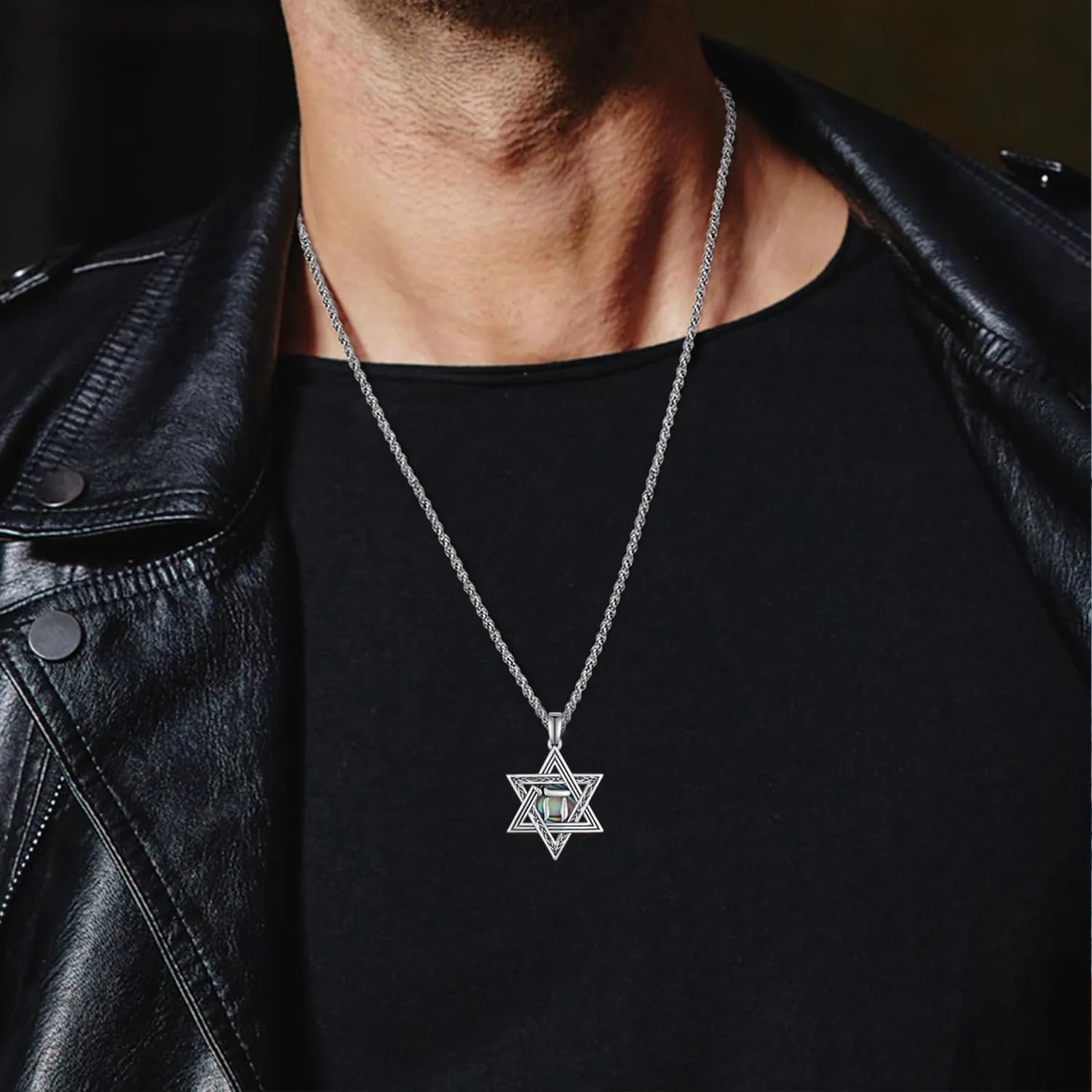 Star of David Necklace 925 Sterling Silver Jewish Star Necklace Jewish Gifts for Men Women - Image 5