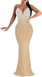 Women's Sexy Elegant Rhinestone Hot Drilling Process Bodycon Dress Party Club Night Out Dress Long Evening Dresses - Buy now