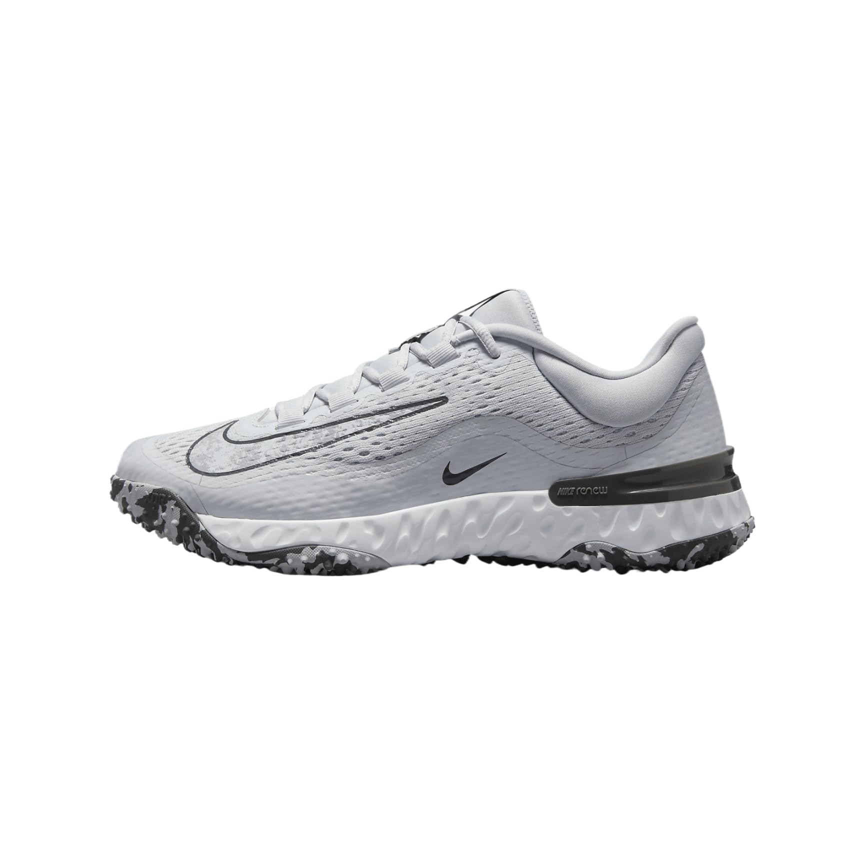 Nike Alpha Huarache Elite 4 Turf Women's Softball Shoes (DV0496-002, Pure Platinum/Iron Grey/White/Wolf Grey) Size 10