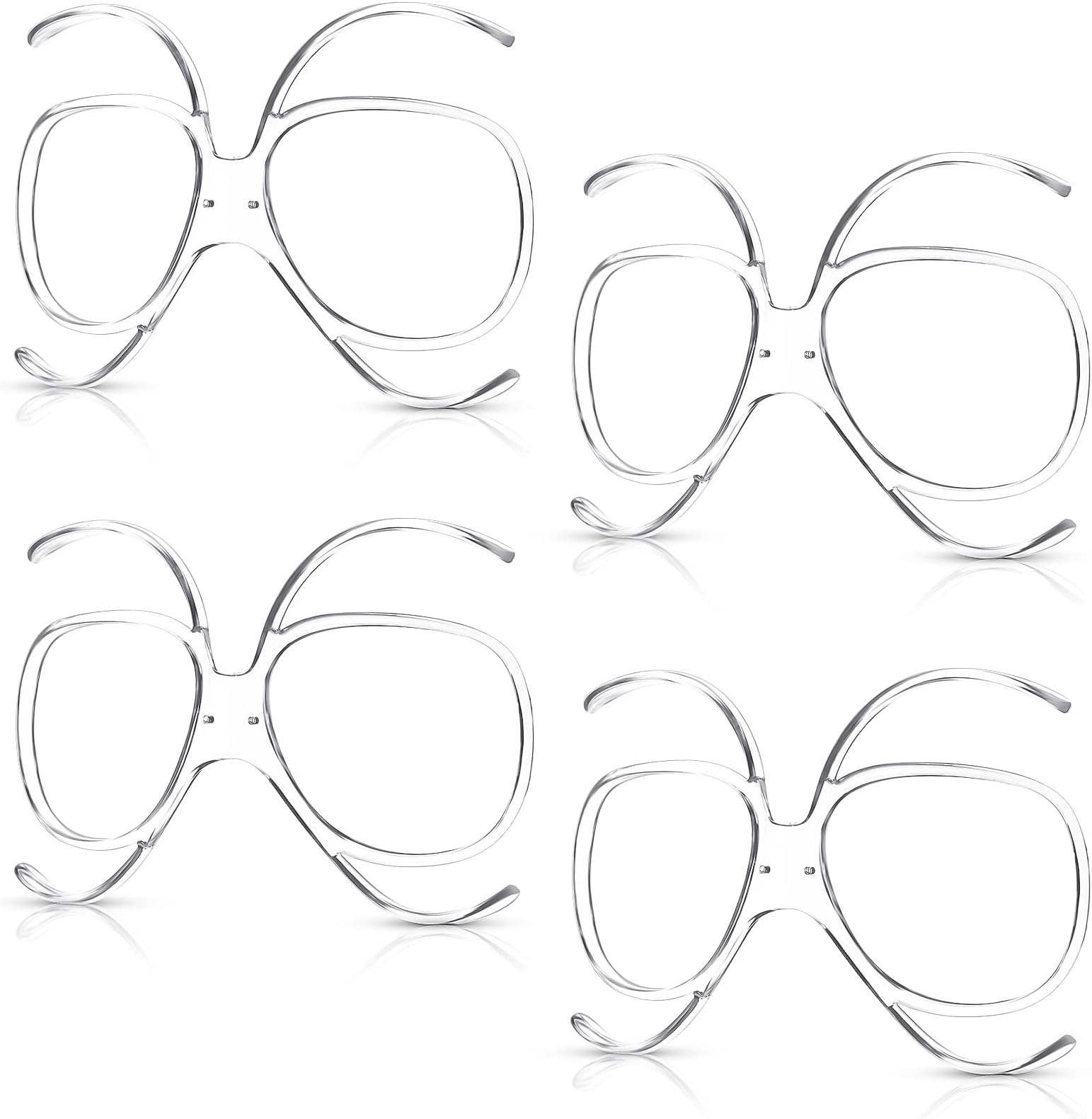 Hoteam 4 Piece Prescription Ski Goggles RX Insert Optical Adaptor Ski and Snowboard Goggle Insert for Glasses Wearers Universal Size Inner Frame Snowboard Motorcycle