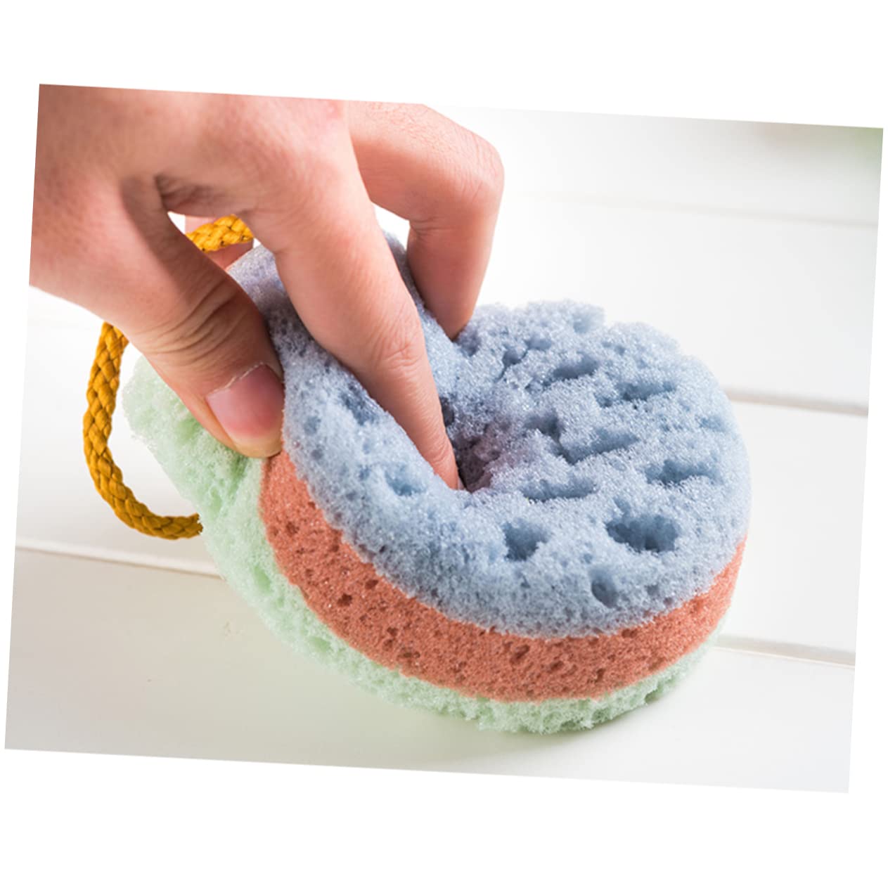 Didiseaon 6pezzi Macarons Seaweed Bath Sponge Esfoliante Naturale Per La Massaggio e Pulizia Corpo Spugne Colorate Per Bagno Misto