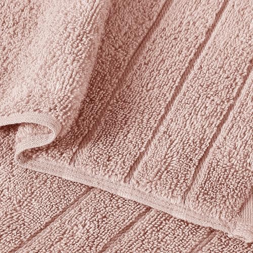 Image of Anne Klein 6-Piece Reverie Towel Set, 2 Bath Towels, 2 Hand Towels, 2 Wash Cloths, 100% Cotton, Blush