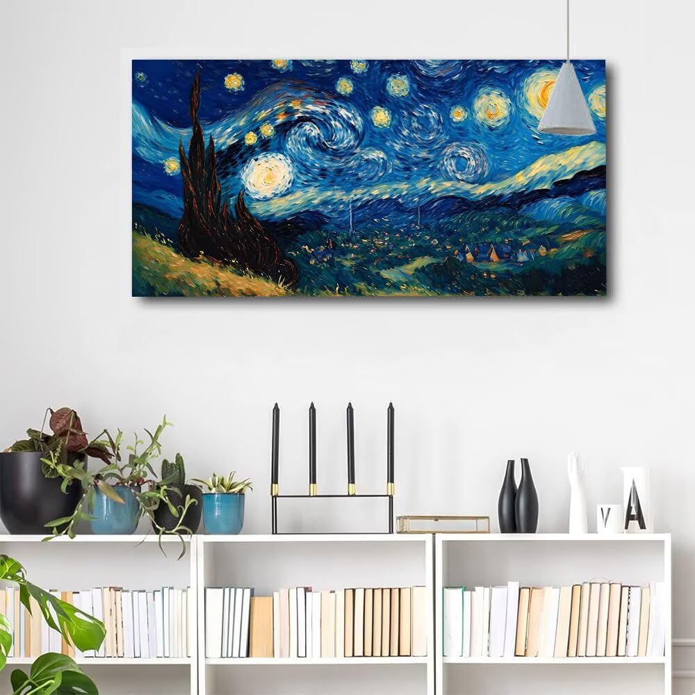 Peinture Numero Adulte Ciel étoilé Peinture Numero Grand Format 70x140cm Peinture par Numero Enfant Tourbillon Numéro d'Art Kit Peinture par Décoration Murale Intérieure et Cadeaux (Sans Cadre) Q-777