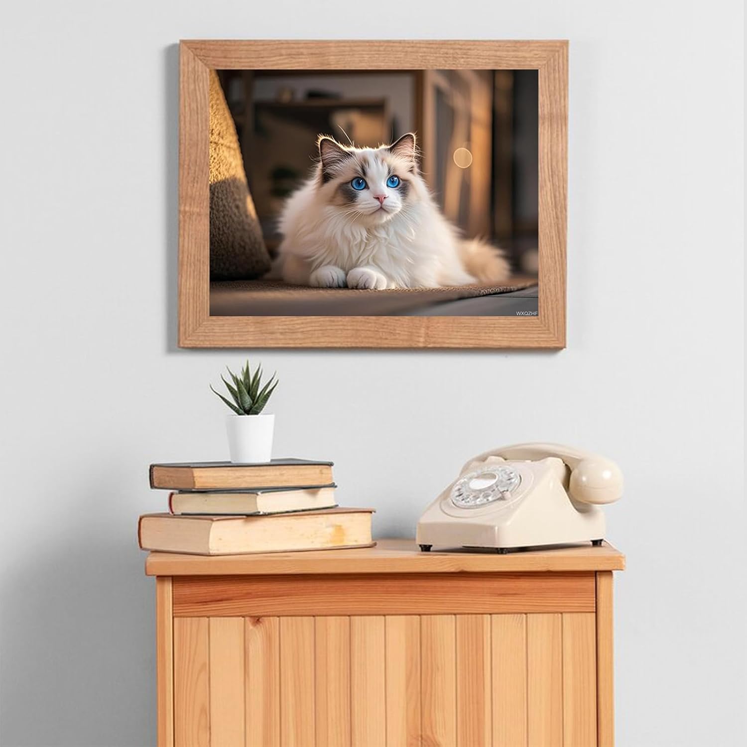 WXQZHF Ragdoll Cat Kitten Diamond Art 5D Diamond Painting DIY Kits Full Round Drill Rhinestones by Number Mosaic Arts and Crafts for Living Room Home Wall Decor 12x16 inch / 30x40cm