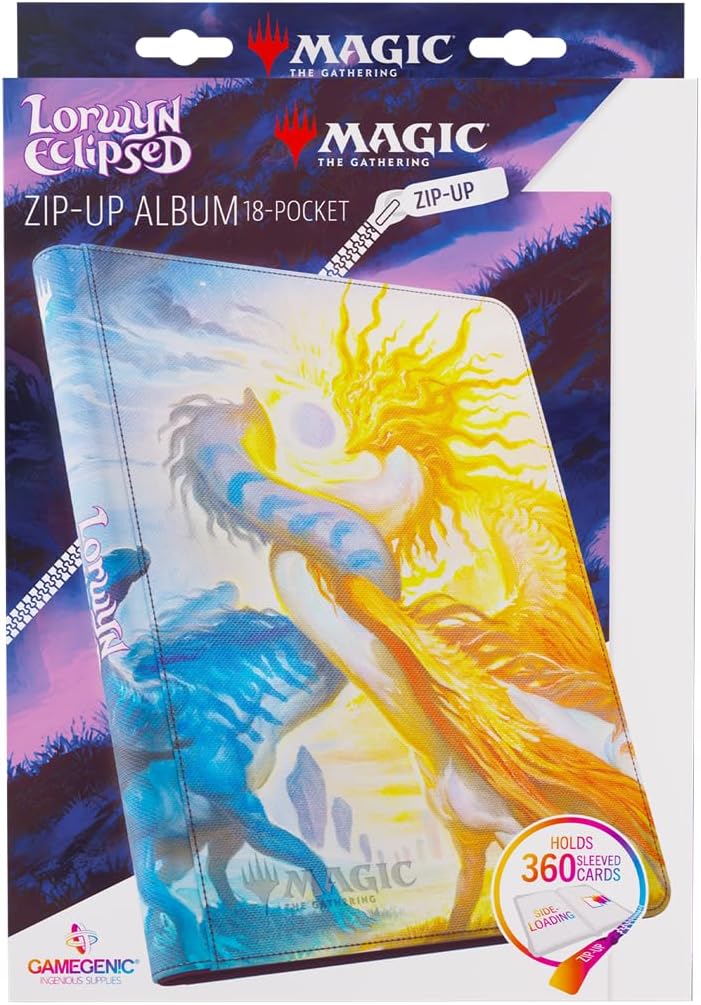 Gamegenic Magic: The Gathering Lorwyn Eclipsed Zip-UP Album 18-Pocket - Celestial Reunion Design, Holds 360 Double-Sleeved Cards, Side-Loading Pages, Rigid Cover & Microfiber Lining