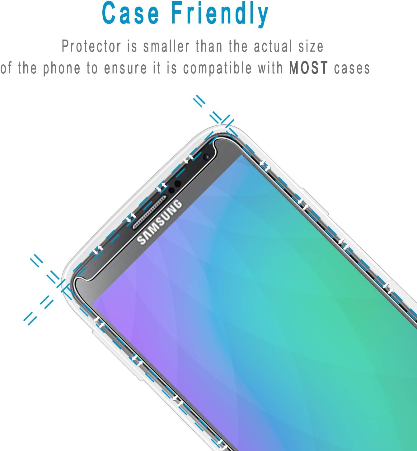 HPTech Galaxy Note 3 Screen Protector - (2-Pack) for Samsung Galaxy Note 3 Tempered Glass Screen Protector Bubble Free 9H Hardness with Lifetime Replacement Warranty