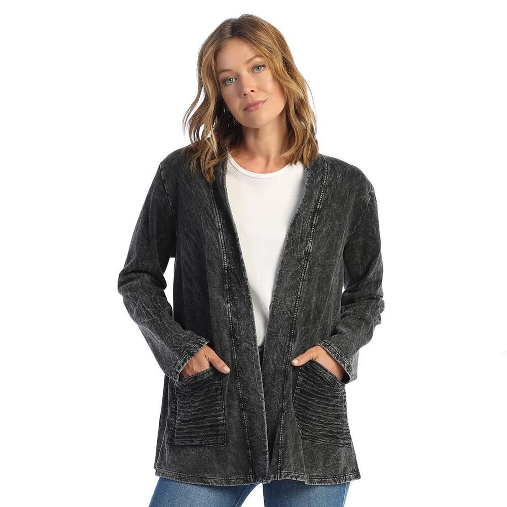 Jess & JaneMineral Washed Open Cardigan - M90