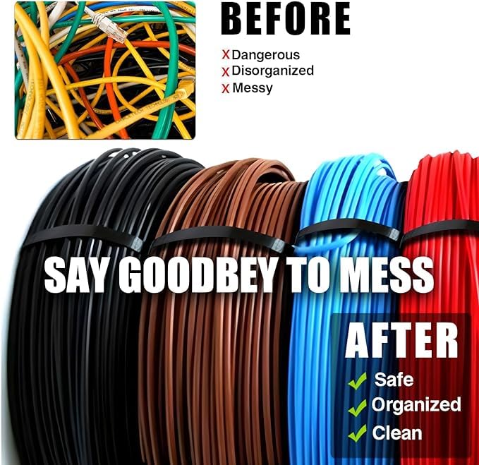 Lot De 100 Attaches Autobloquantes En Nylon Durable Avec Résistance à La Traction De 90,7 Kg - Résistantes Aux UV - Pour Intérieur Et Extérieur - Noir