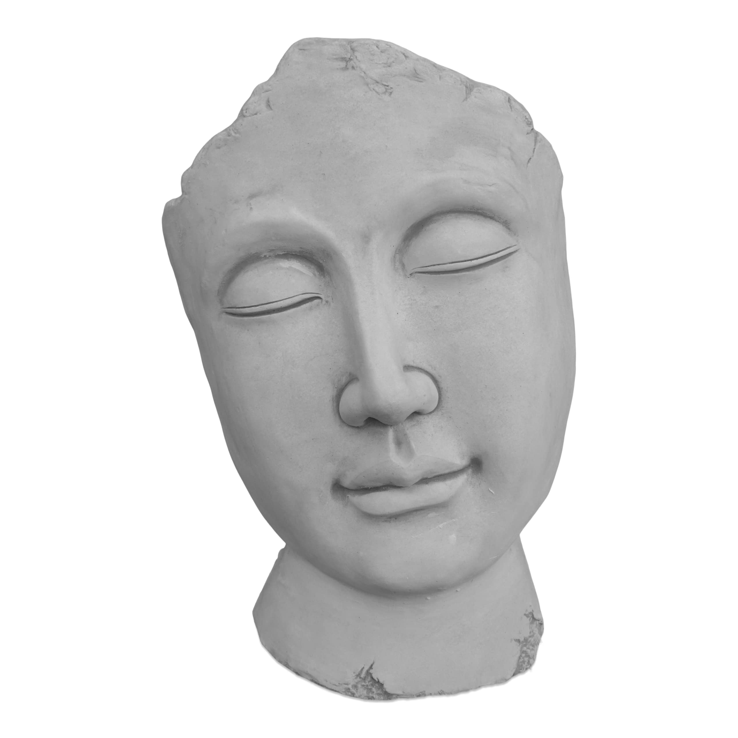 gartendekoparadies.de Büste Skulptur Gesicht, H. 59 cm, 48 kg, Grau, frostsicher aus Steinguss für Außenbereich