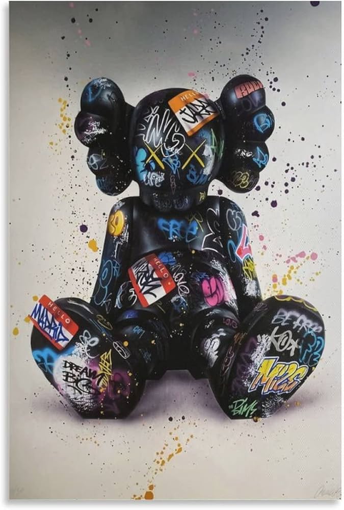 MOXINO Kaw Bearbrick Poster Canvas Print Poster Unframe: 12x18inch