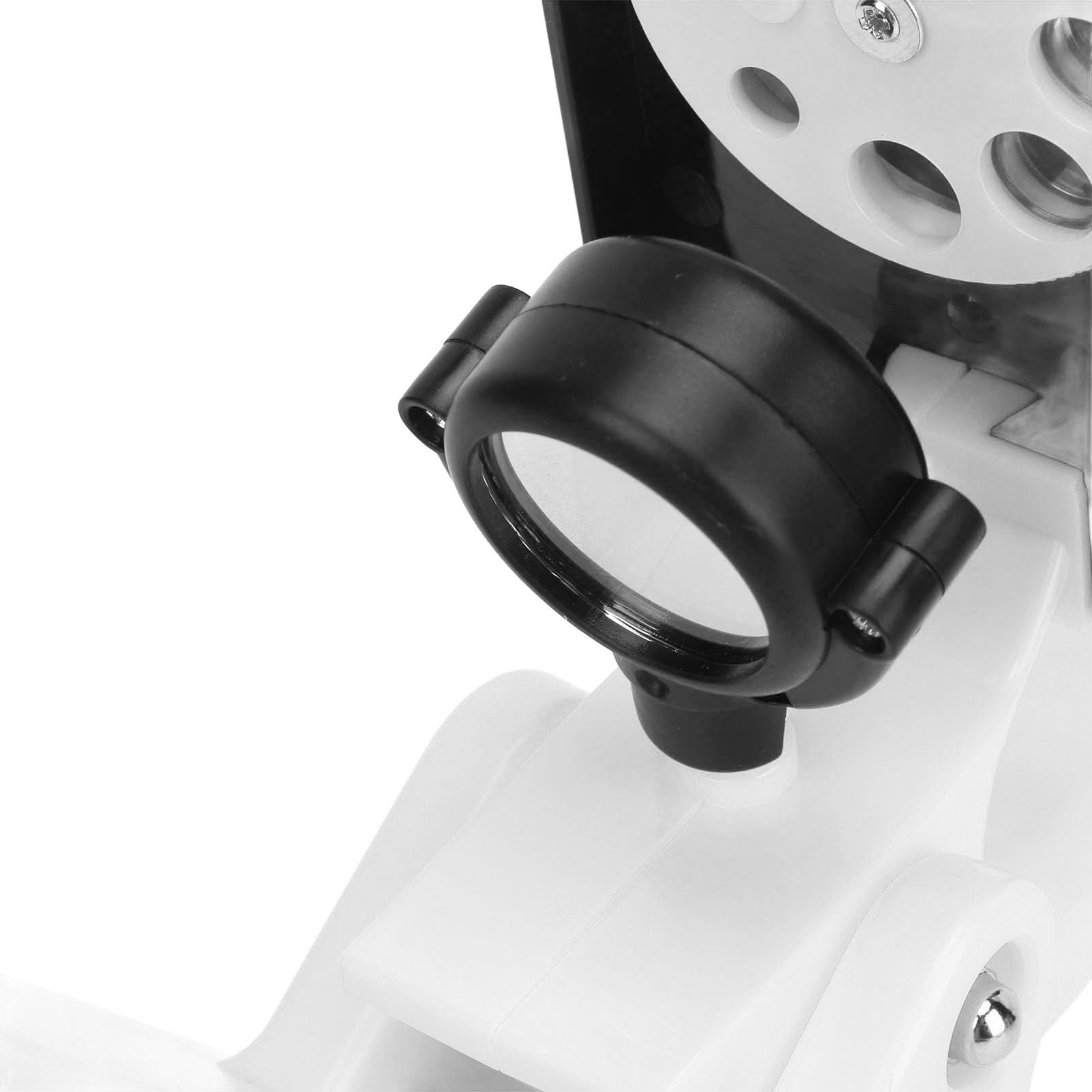 CHICIRIS Kit Microscopio per Bambini, Microscopio per Bambini 1200X con Lente in Vetro Ottico, Ingrandimento 200X 600X 1200X, Supporto per Telefono con Luce a LED Base Girevole per Studenti (WHITE)