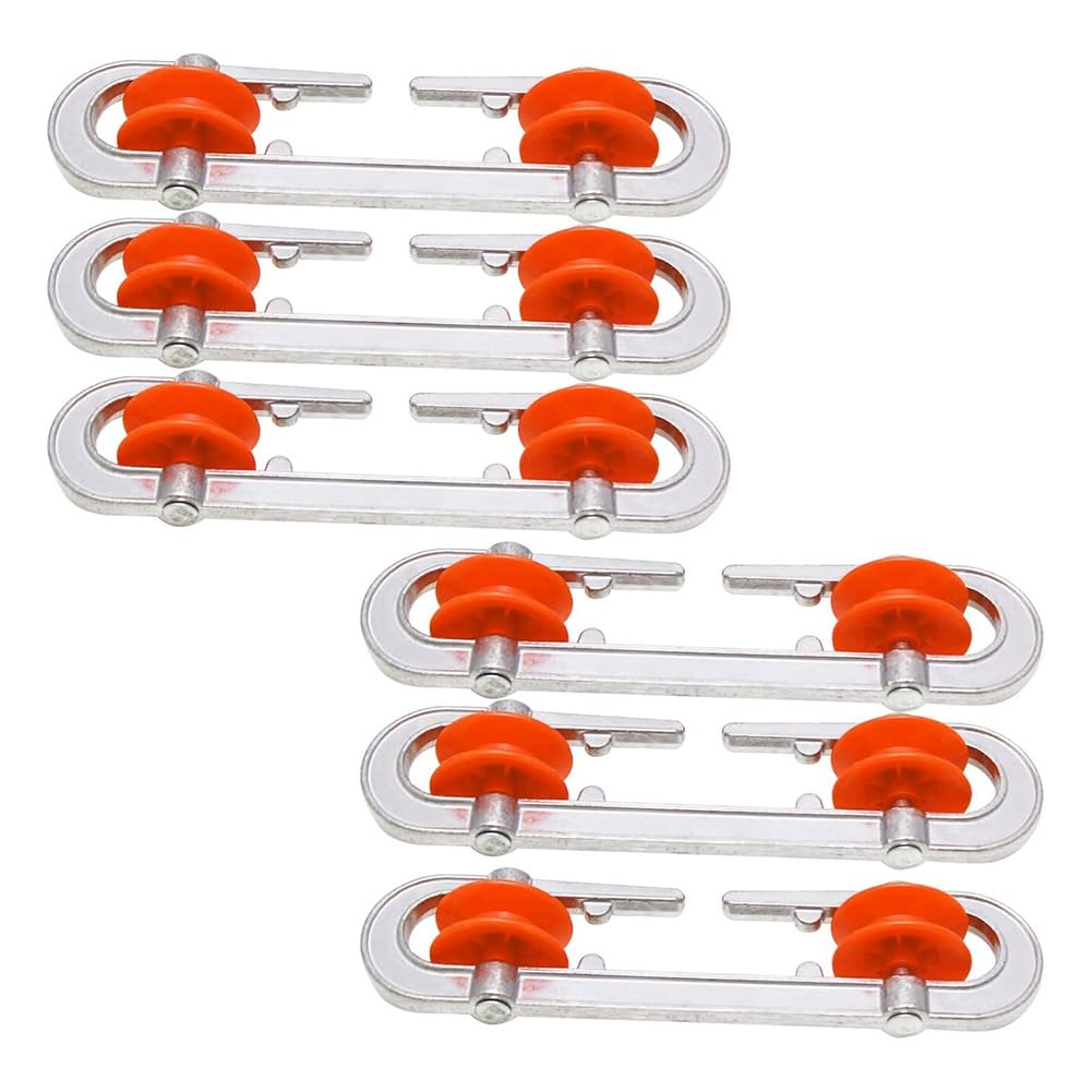LA BAIESO 6 Pcs Clothesline Spreader, Aluminium Heavy Duty Outdoor Clothes Line Separator Pulley for Heavy Loads and Clothesline