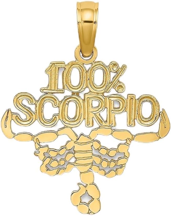 14k Yellow or White Gold 100% Astrological Sign Charm