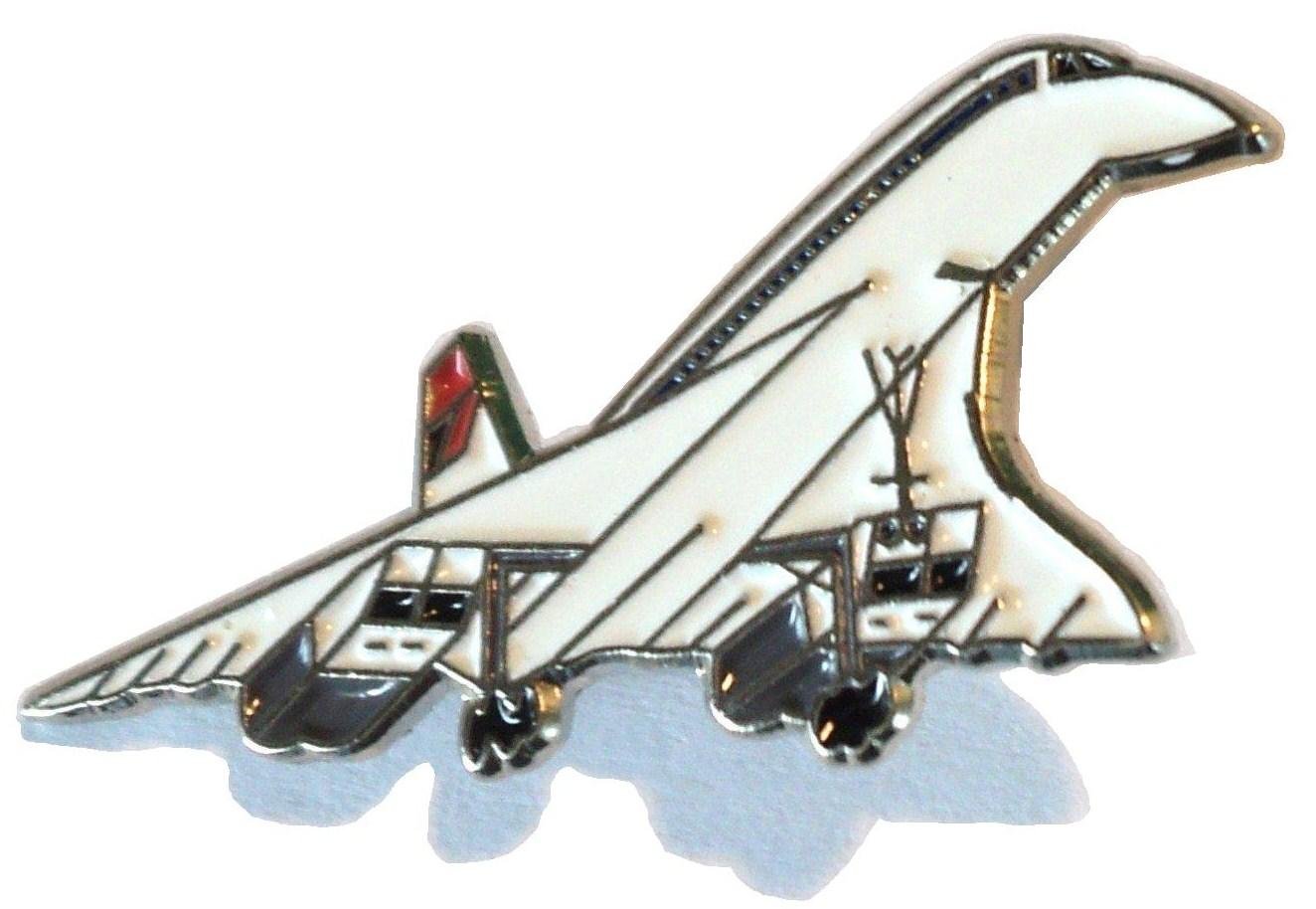 Concorde Supersonic Jet Airliner Aircraft Metal Enamel Badge Brooch