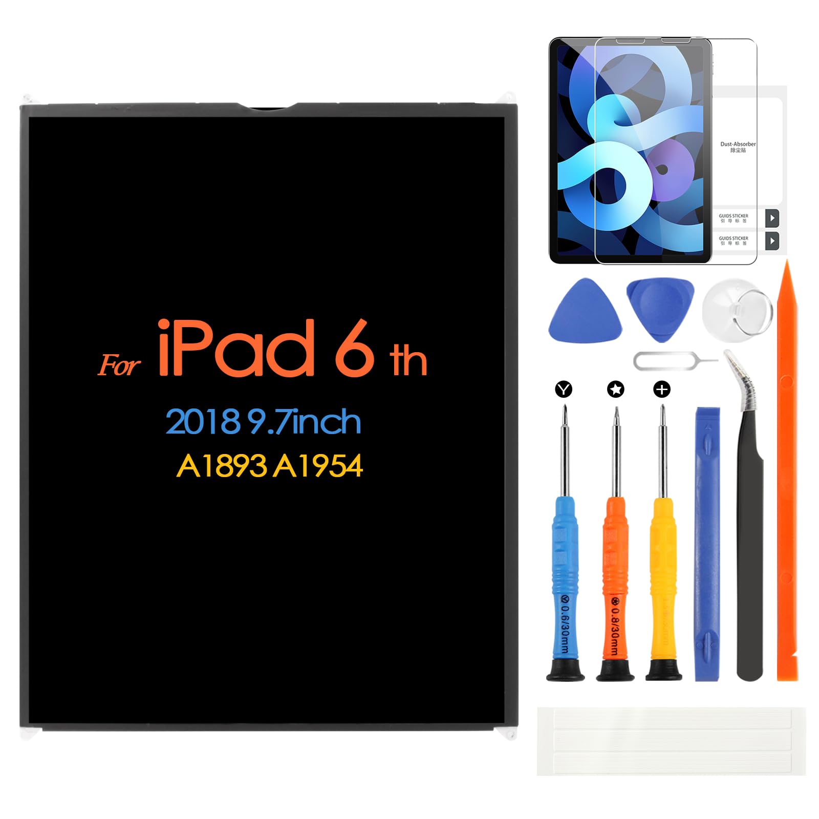ARSSLY Écran LCD iPad 9.7 5th 2017 6th 2018 Affichage Remplacement Verre avec Kit