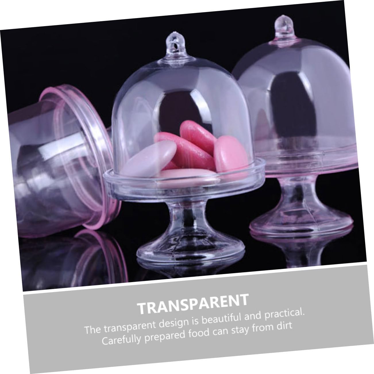 12pcs Transparent Candy Display Tray with Dome Lid Delicate Dessert Plate for Weddings Birthdays and Holiday Celebrations Practical and Elegant Candy Tray