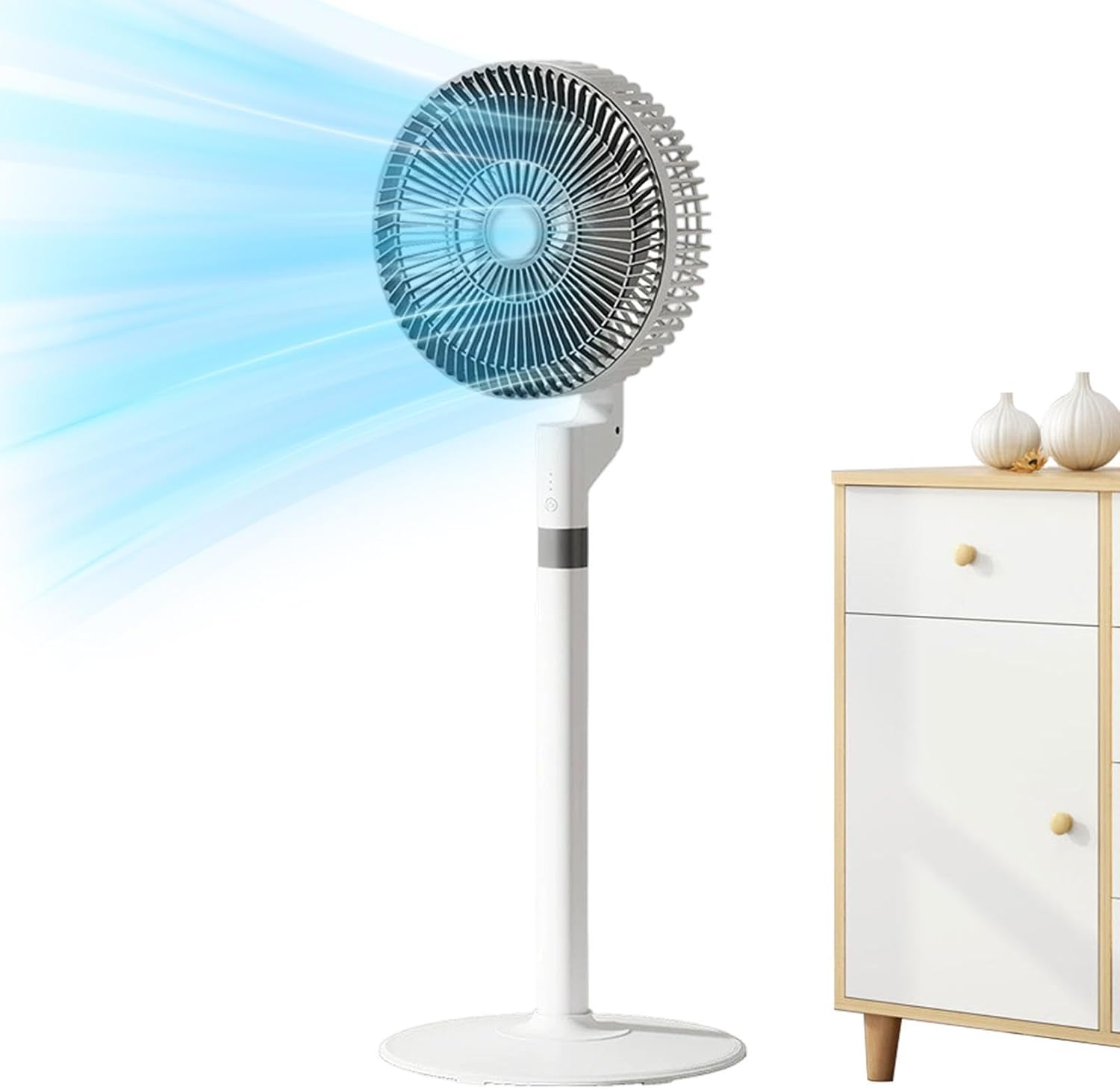 Portable USB Floor Fan Strong Airflow Standing Fan for Home Office | USB floor fan 3 speed 80cm height portable powerful airflow quiet operatio-n anti-tip base ideal for bedroom home or office