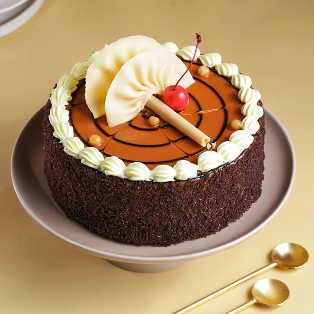 FlowerAura Delicious Fresh 0.5Kg Eggless Choco Butterscotch Cake For Birthday | Anniversary | Wedding | Mother's Day | Father's Day | Valentine's Day | Christmas | New Year (Same Day Delivery)-image-39