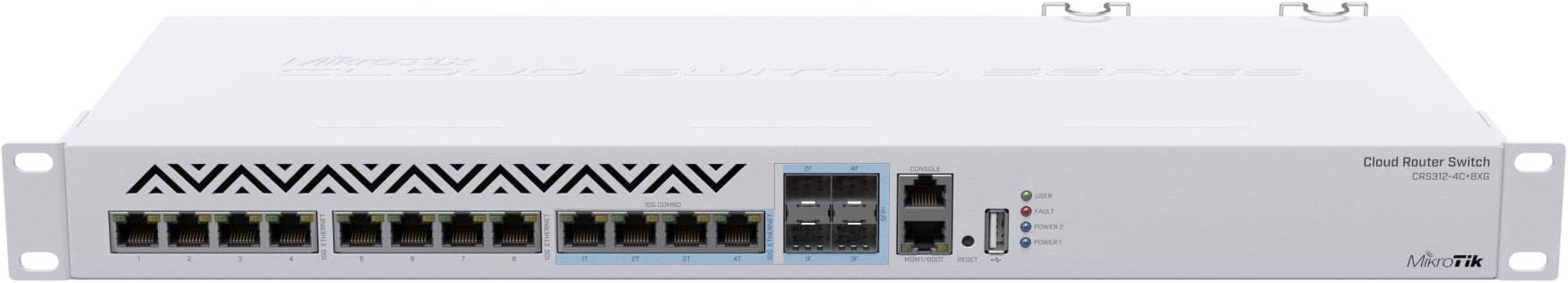 MikroTik CRS312-4C+8XG-RM – Network Switch L3, 10G, Ethernet (100/1000/10000), 1U, White
