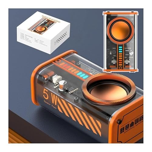 PLGEBR Caja de altavoz Mecha transparente Bluetooth 5.0 Subwoofer Sonido Altavoz incorporado Reducción de ruido