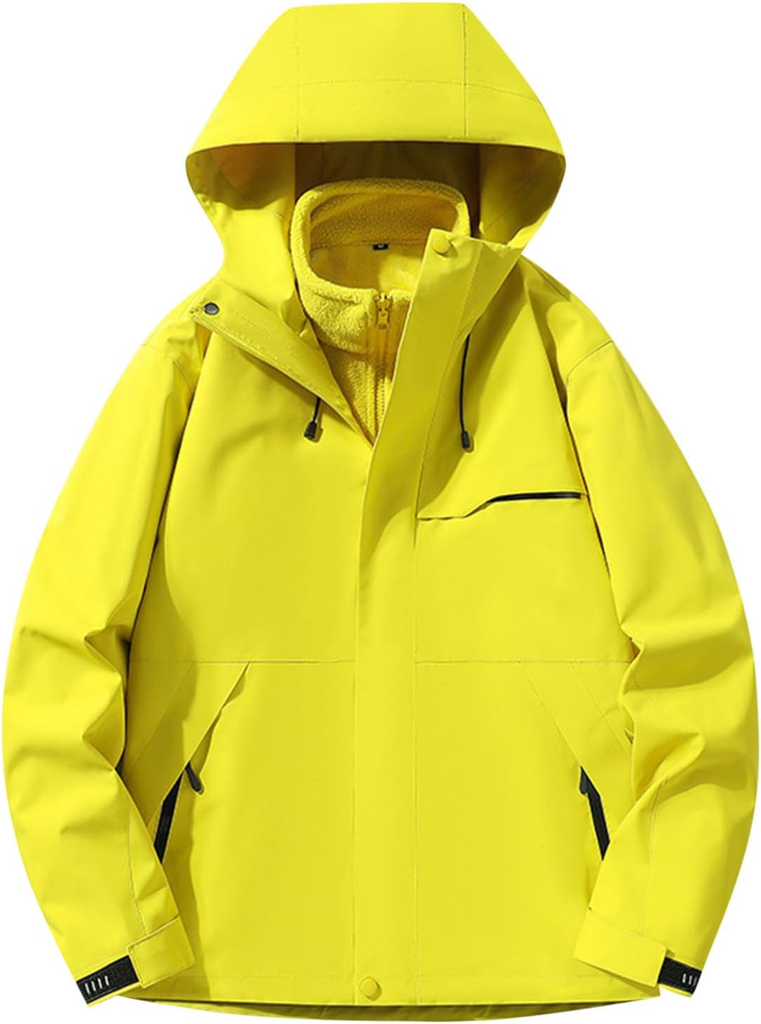 YRAETENM Womens Rain Jacket Waterproof Lightweight Lined Rain Coat Hooded Hiking Windbreaker Loose Fit Soft Shell Jackets