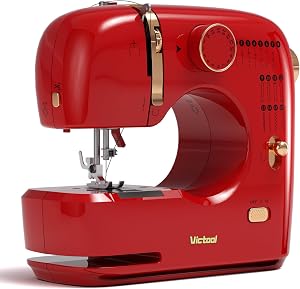 Mini Sewing Machine, Portable Electric with 16 Built-in Stitches for Beginners, Metal Presser Foot, Quick Repair Tool for Home, DIY & Clothes