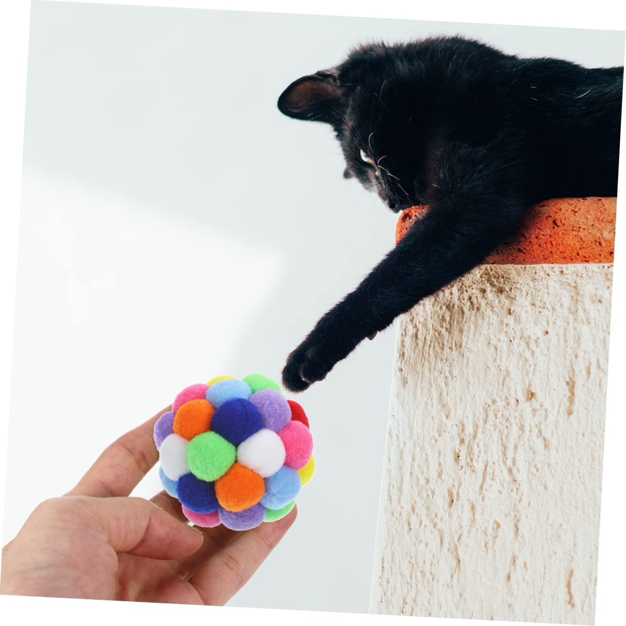 VANZACK 4pièces Balles Interactives pour Chat Et Chaton Griffoir avec Clochette Jouet De Balle pour Chat Intérieur