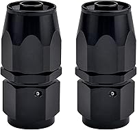 EVILENERGY 10AN Straight Swivel Hose End Fittings for Nylon Braided CPE Hose - Black Aluminum 2PCS, 1500 PSI Max