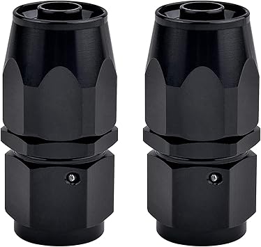 EVIL ENERGY 6AN Hose End Fitting Straight Swivel for CPE Braided Hose Black 2PCS