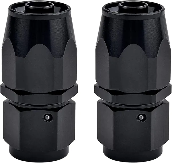 EVIL ENERGY 10AN Hose End Fitting Straight Swivel for CPE Braided Hose Black 2PCS