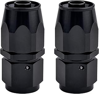 EVIL ENERGY 6AN Hose End Fitting Straight Swivel for CPE Braided Fuel Hose Black 2PCS