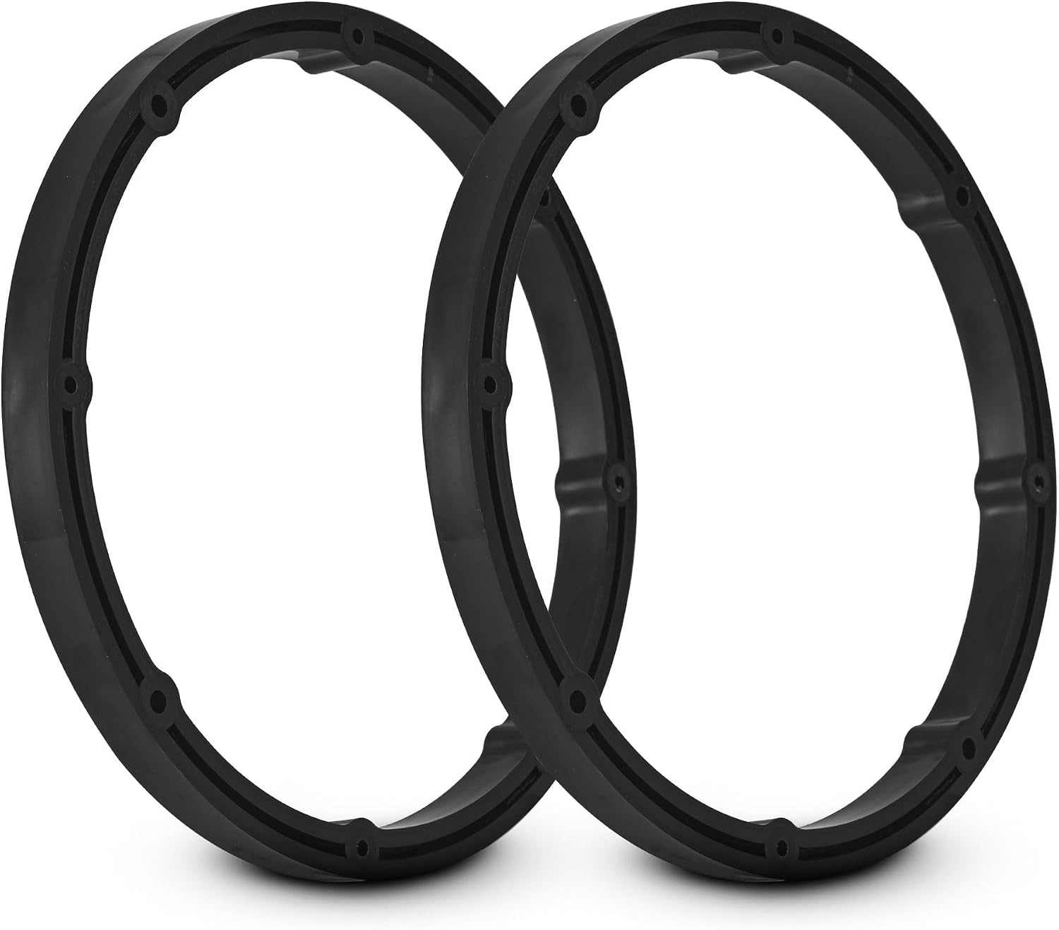 DS18 RY-HDRING6 6.5" Speaker 1/2" Spacer Rings for Touring Motorcycles – Pair – CNC ABS Plastic – Black – Midrange & Midbass Speaker Mounting Adapter – Fits Saddlebags Models