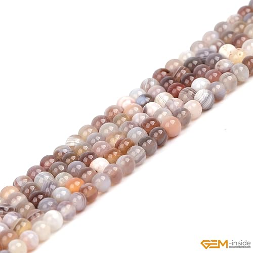 Miniatura 770 de GEM-Inside - Cuentas sueltas de piedra de lava negra natural de 0.315 in para hacer joyas, 15 pulgadas Cordierita de grado A