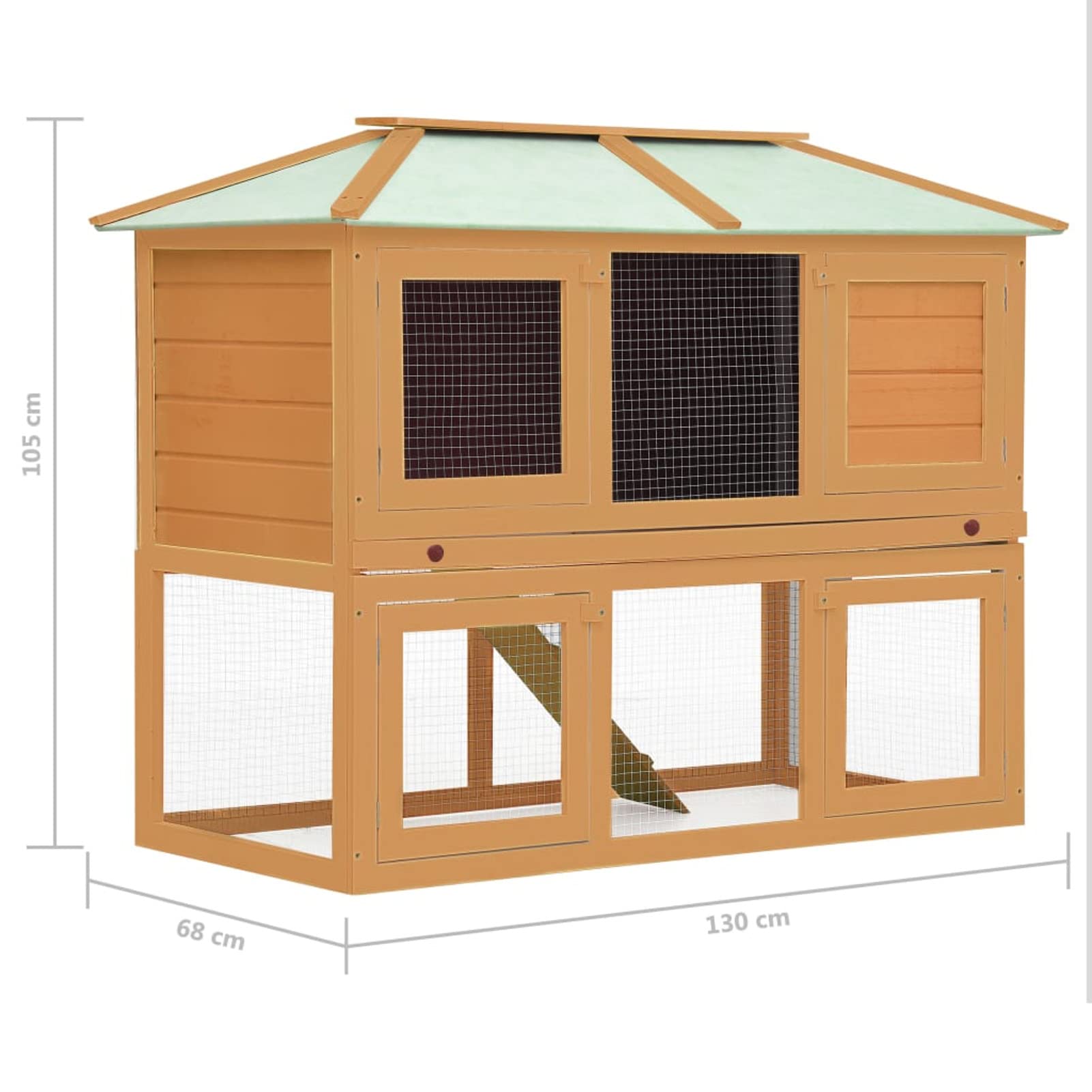 Conigliera a Due Piani in Legno,Articoli per Animali,Animali Domestici - Articoli,Articoli per Animali di Piccola Taglia,Habitat/Gabbie Piccoli Animali(SPU:170849)