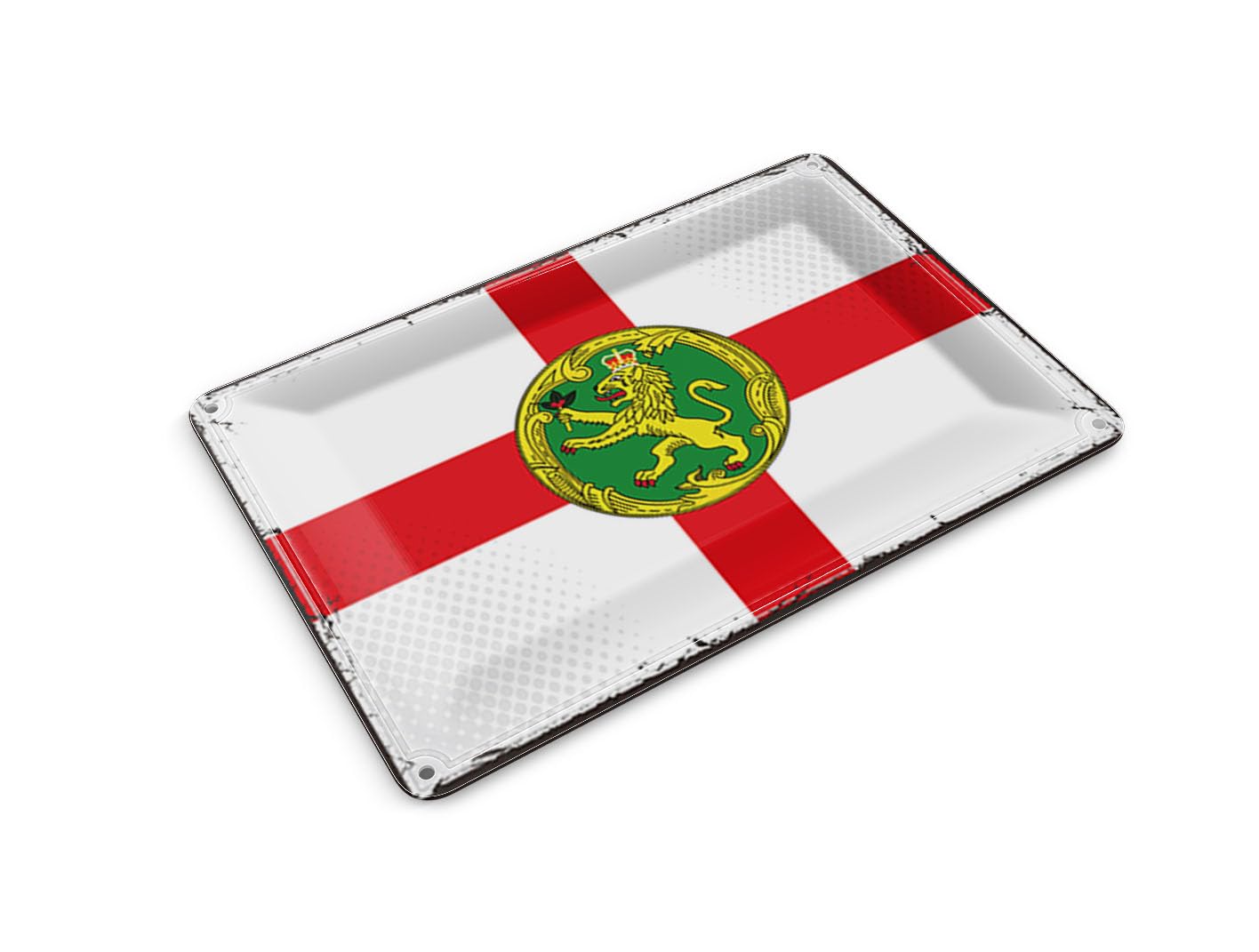 Femer Tin Postcard Alderney Flag 14 x 10 cm Retro Flag Alderney Decorative Sign
