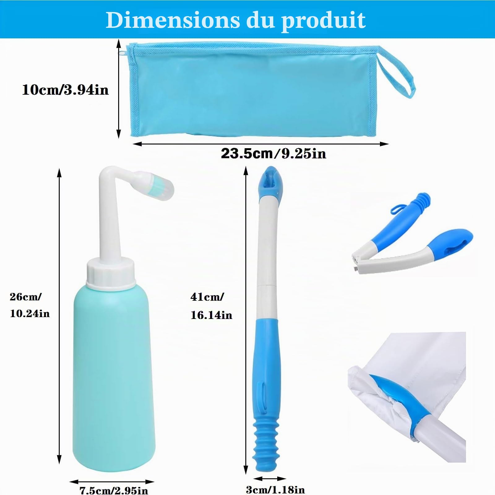 Outils de Toilette Pliables pour essuyer Les Fesses | essuie-fesses, aide à la toilette pour les personnes handicapées et les personnes âgées