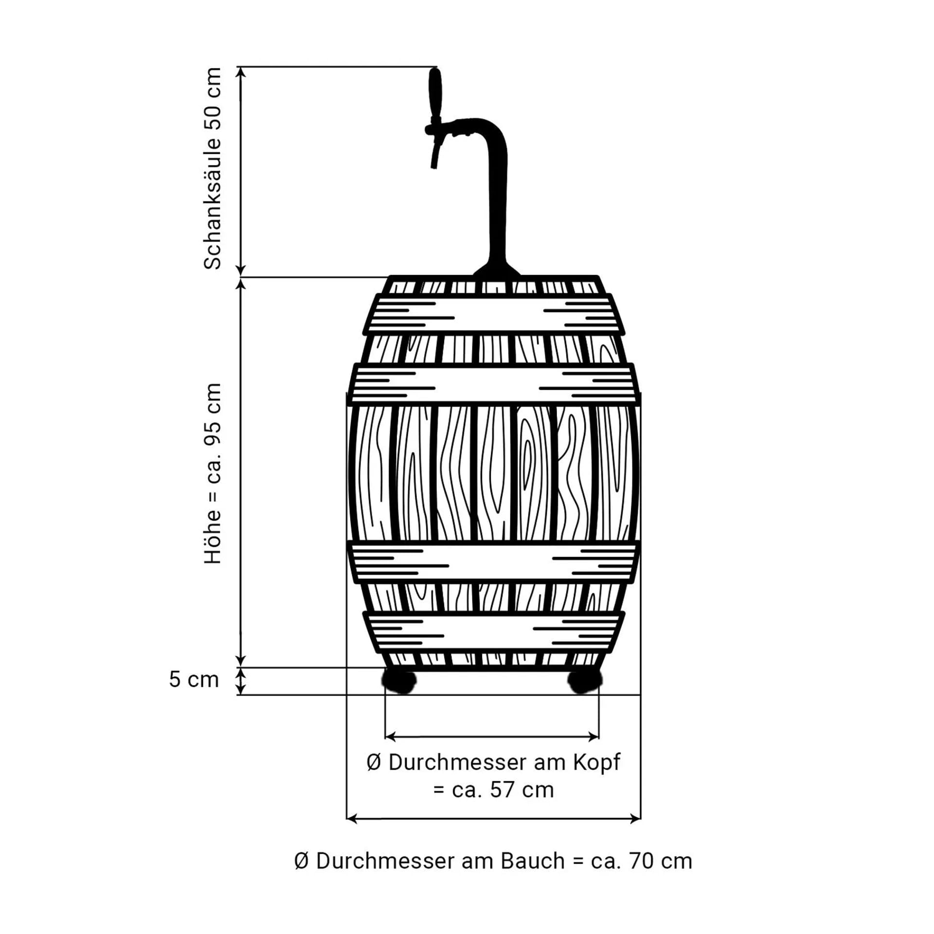 Set Completo impianto spillatura Birra Mobile barrique Pygmy 25 30 l/h con Testa Triangolare, Tipo G, per Birra Fino a 30 l