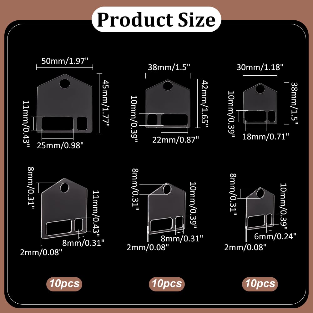 30pcs Clear Acrylic Floss Drops For Embroidery Thread - Rectangle Organizers (2.5x5cm) - View #7