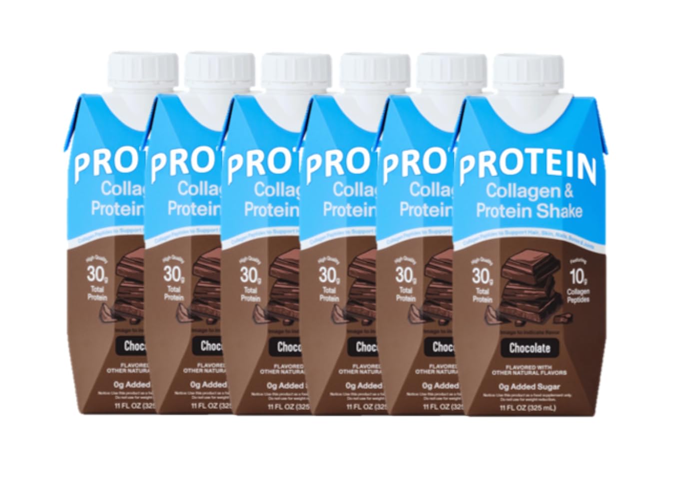 Protein Collagen & Protein Shake, Chocolate Flavor, 30g Total Protein with 10g Collagen Peptides, 11 fl oz Ready-to-Drink 12 Count (12)