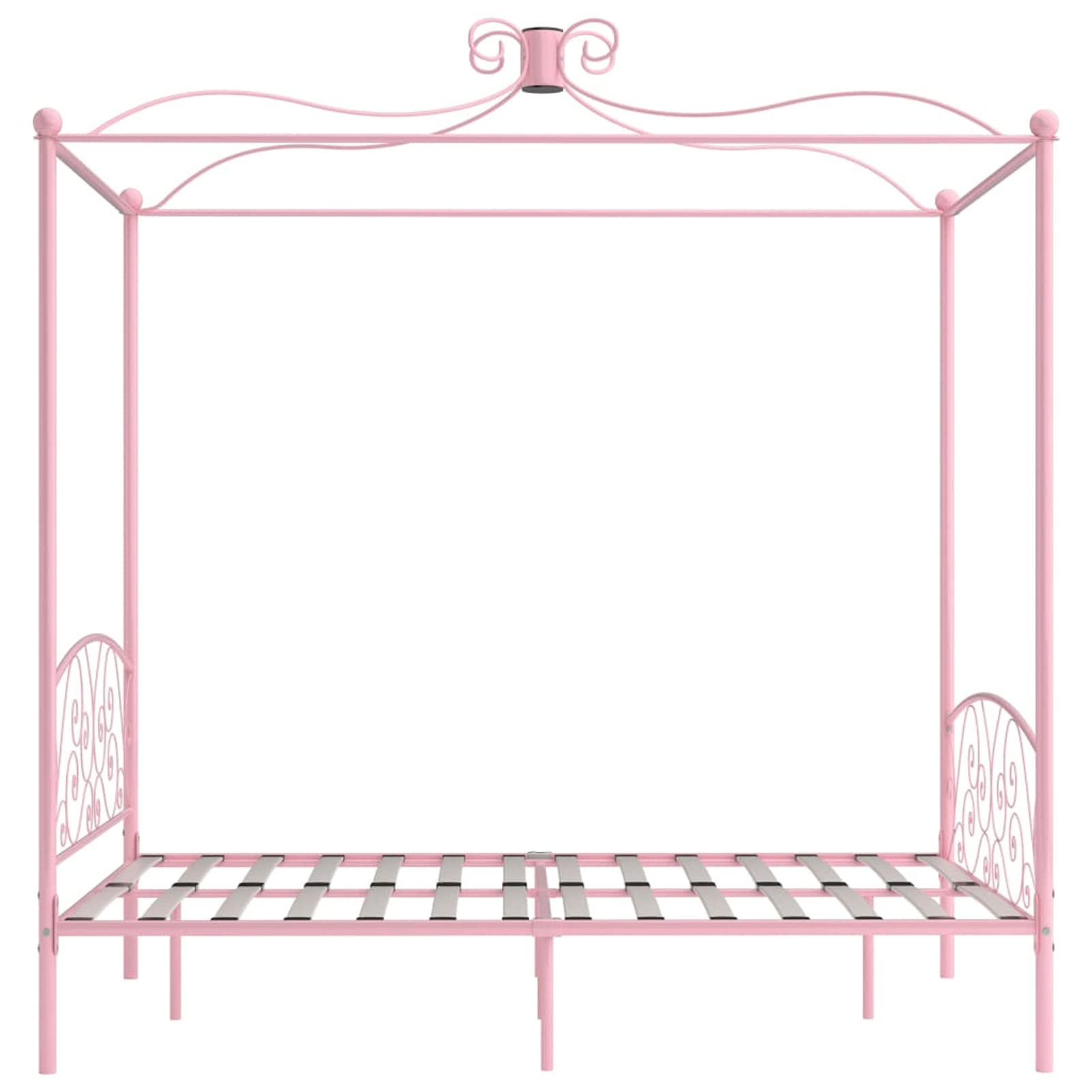 Himmelbett-Gestell Rosa Metall 140 x 200 cm Himmelstange Klemmen Betthimmel Stange Himmelbett Gestell Moskitonetz Halterung Bett