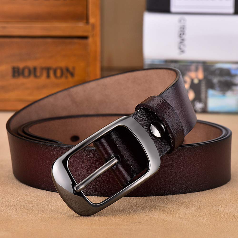Ceinture pour femmes Ceinture en cuir véritable avec boucle en alliage à une broche rouge noir marron