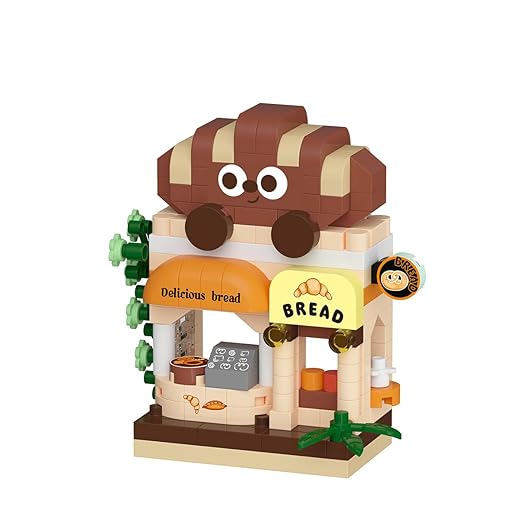 Bakery Shop Street City View Mini House Festival Micro Building Toy Blocks Set for Home Decor Toys Gifts