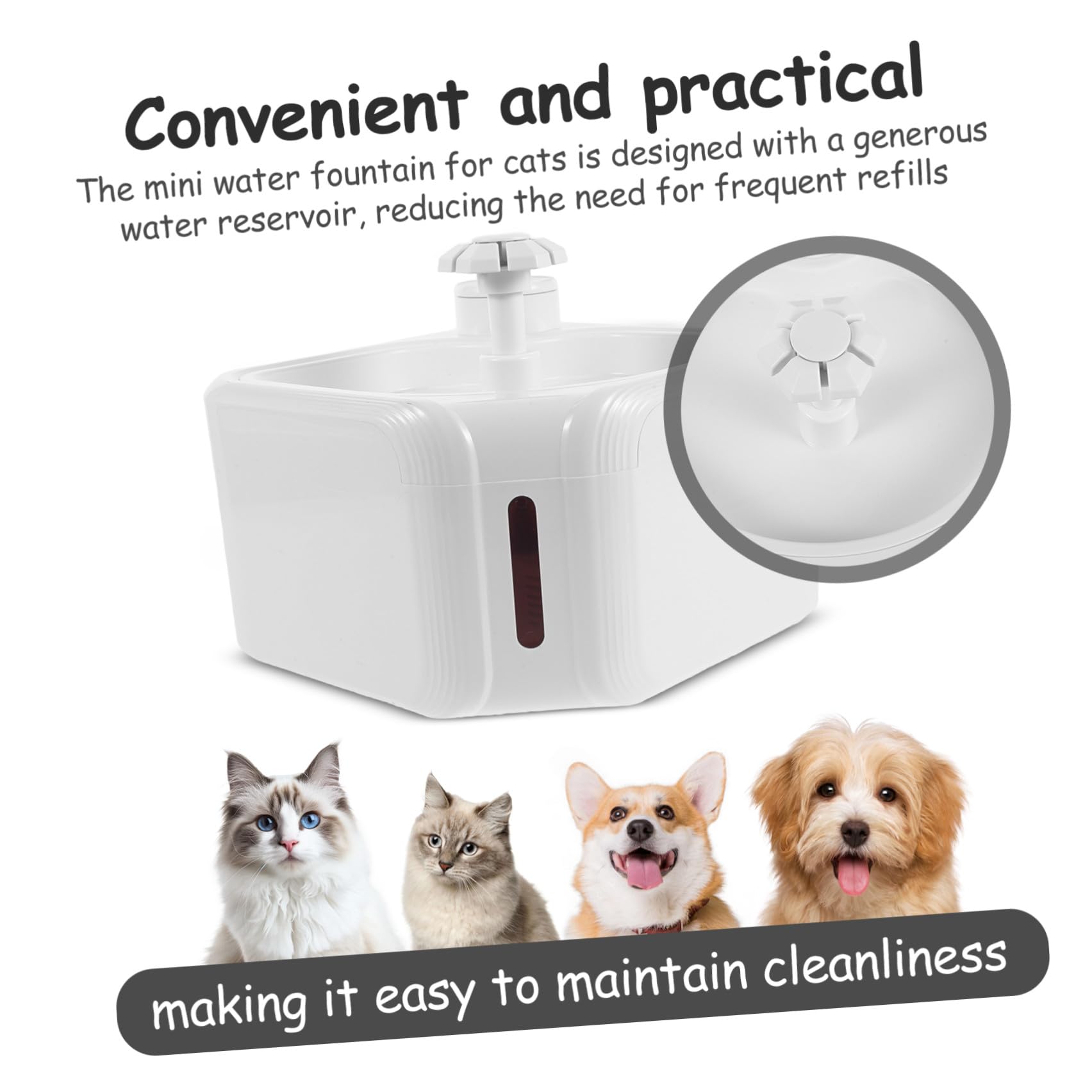 Fuente de Agua Automática para Mascotas con Sensor, Blanco